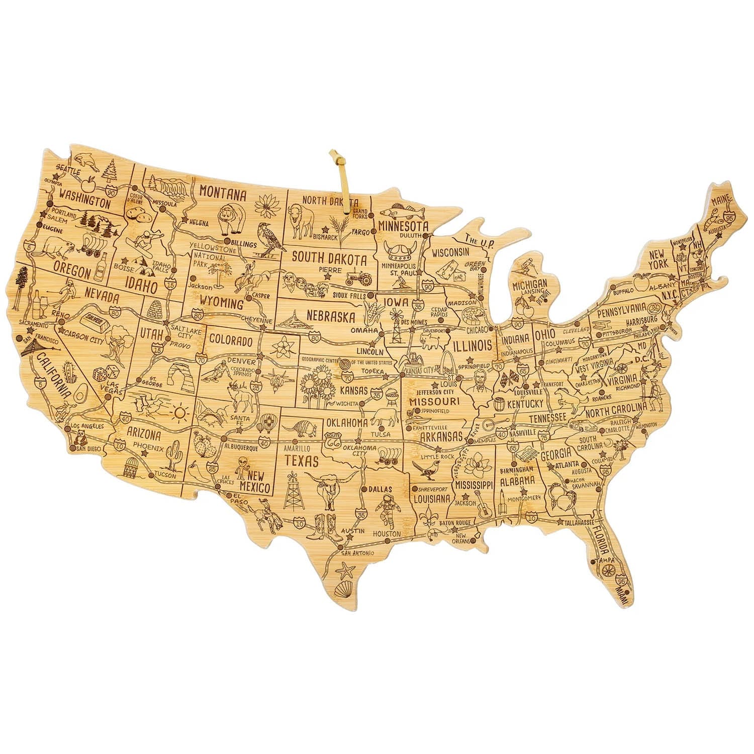Destination USA Board by Totally Bamboo for thinking of you gift idea